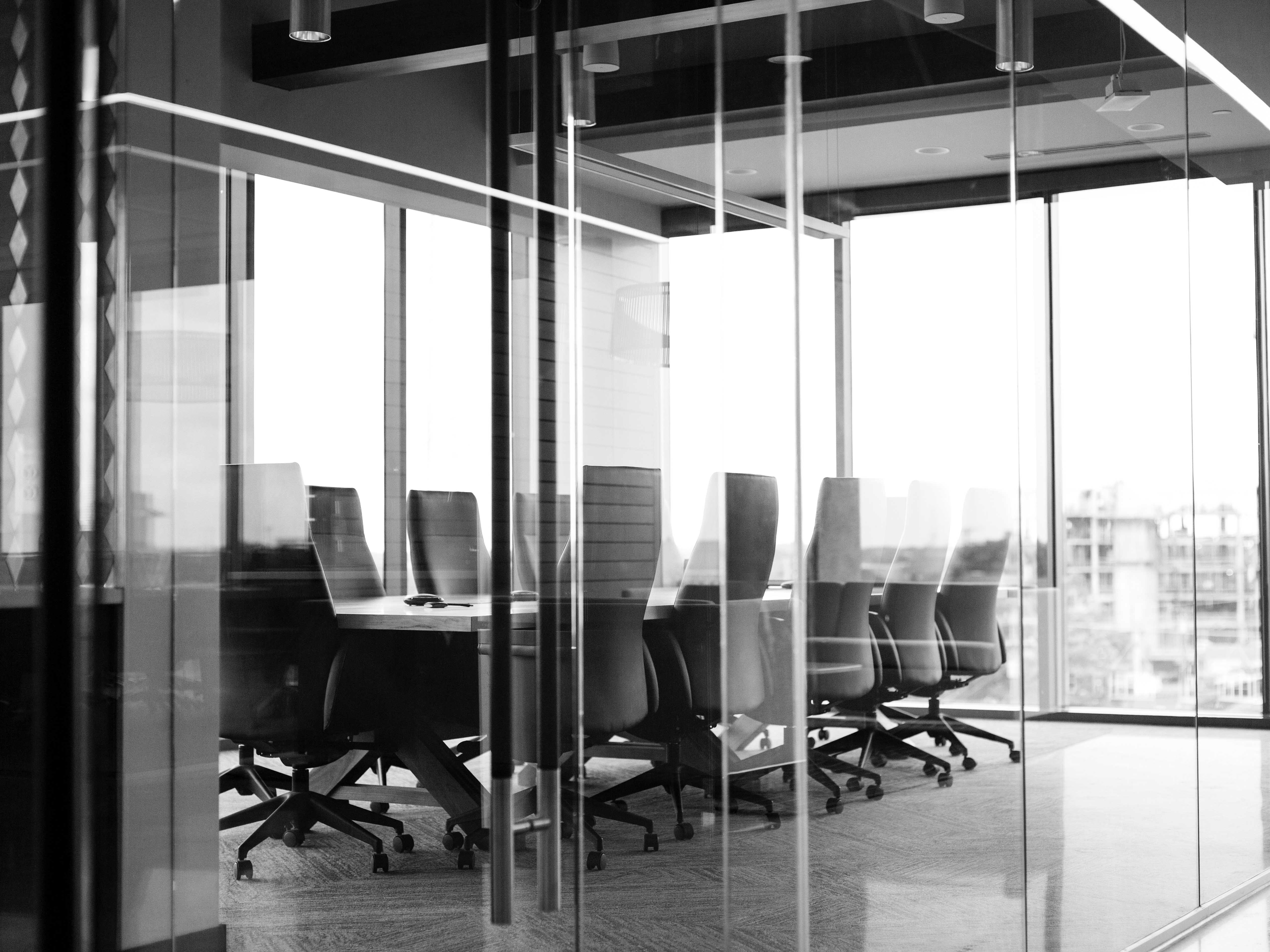 Chairs in empty conference room