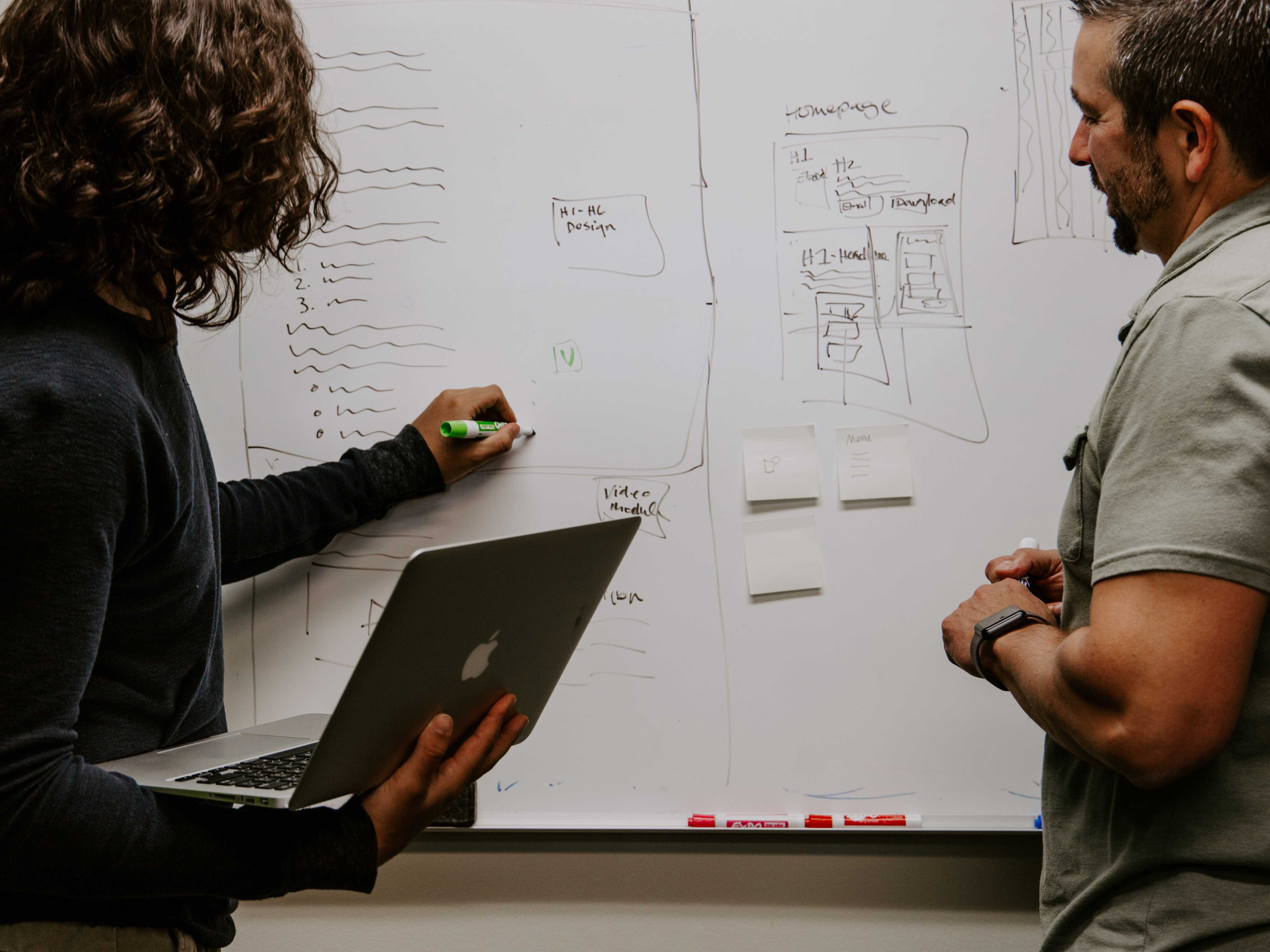 People draw on whiteboard