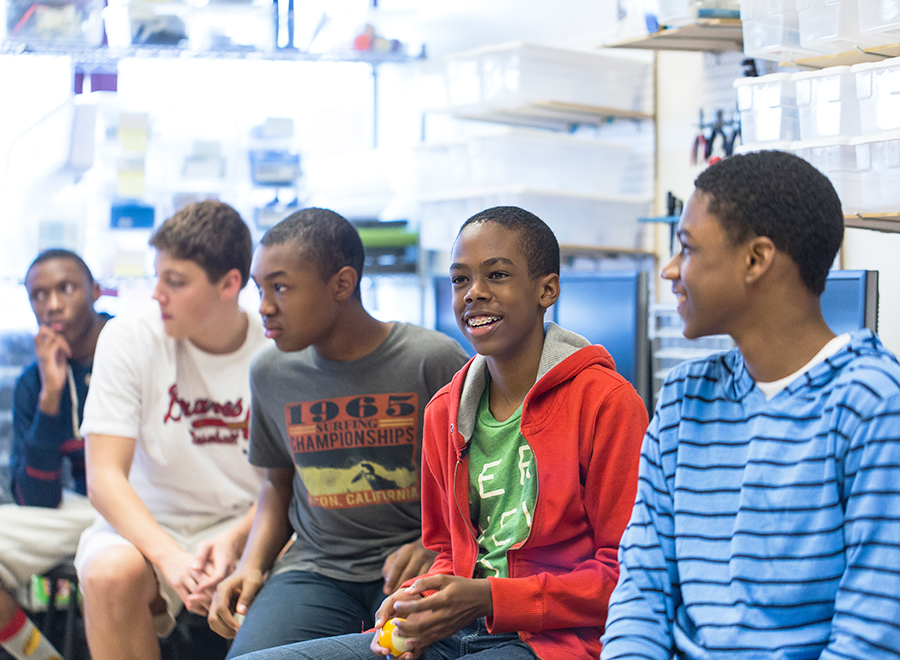 Kids hanging out on a field trip