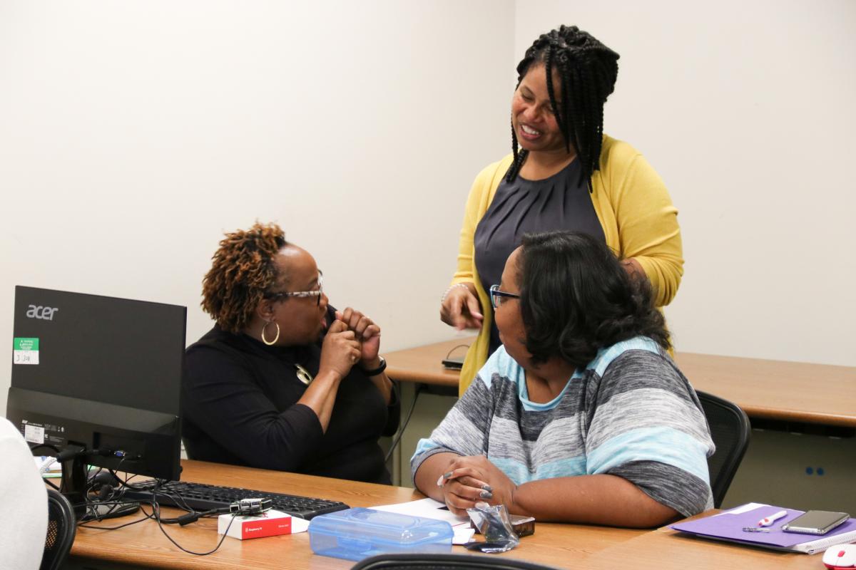 Yolanda Payne and teachers