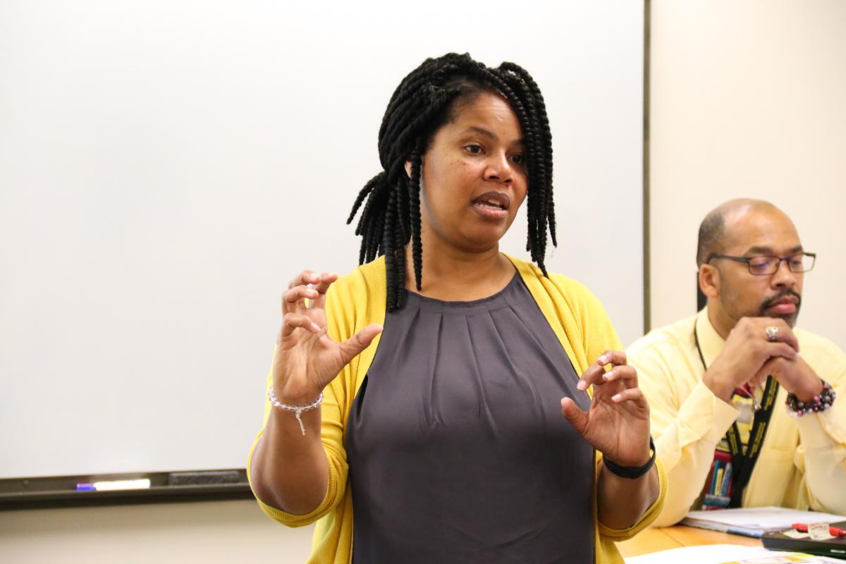 Payne at professional development workshop