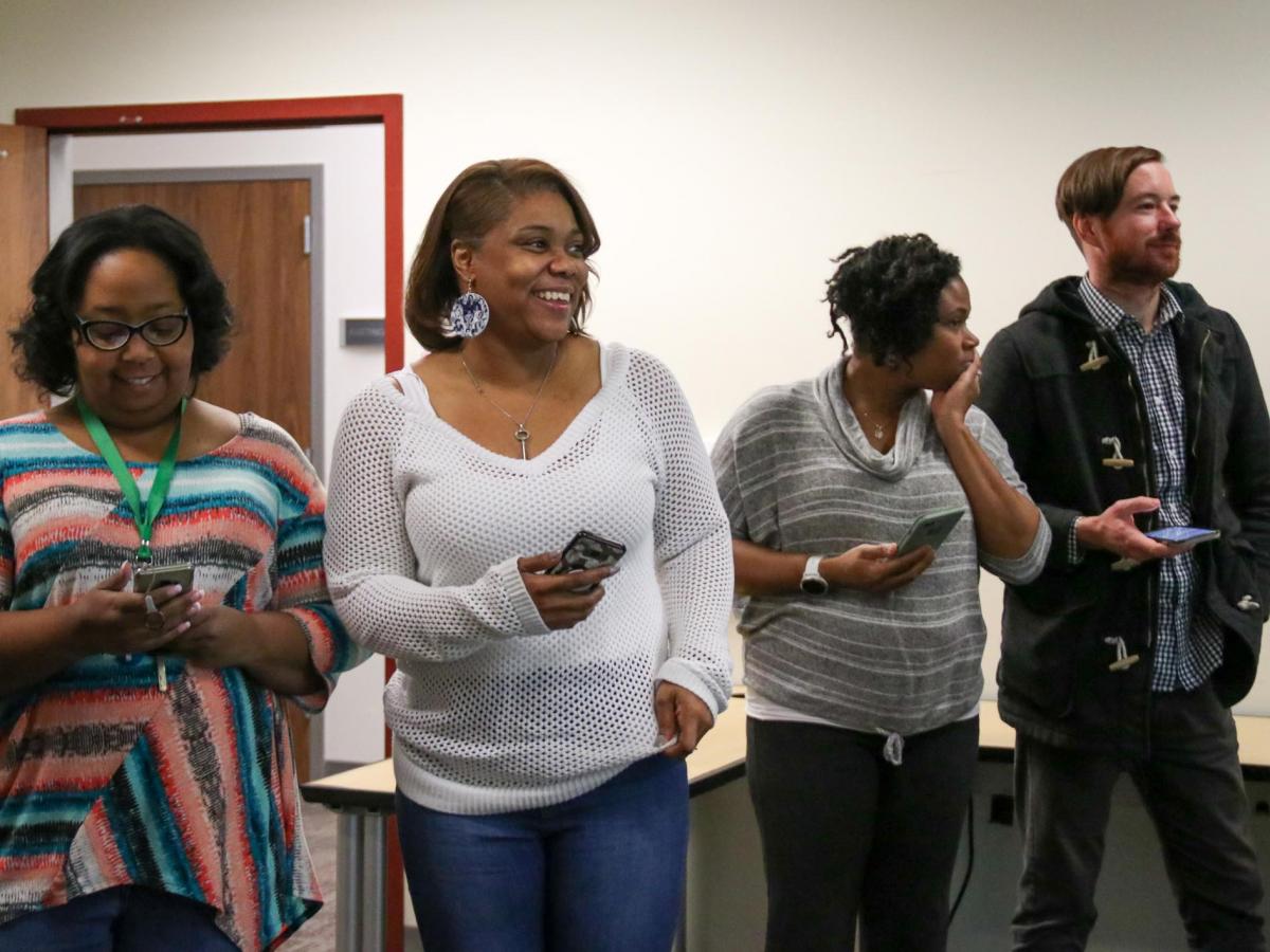 Teachers collaborate on solving problems they can implement in their own classrooms.